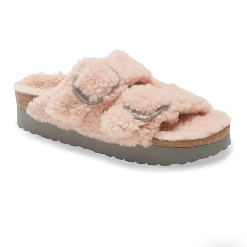 Papillio by Birkenstock Arizona Big Buckle Genuine Shearling Slide Sandal 40 EU